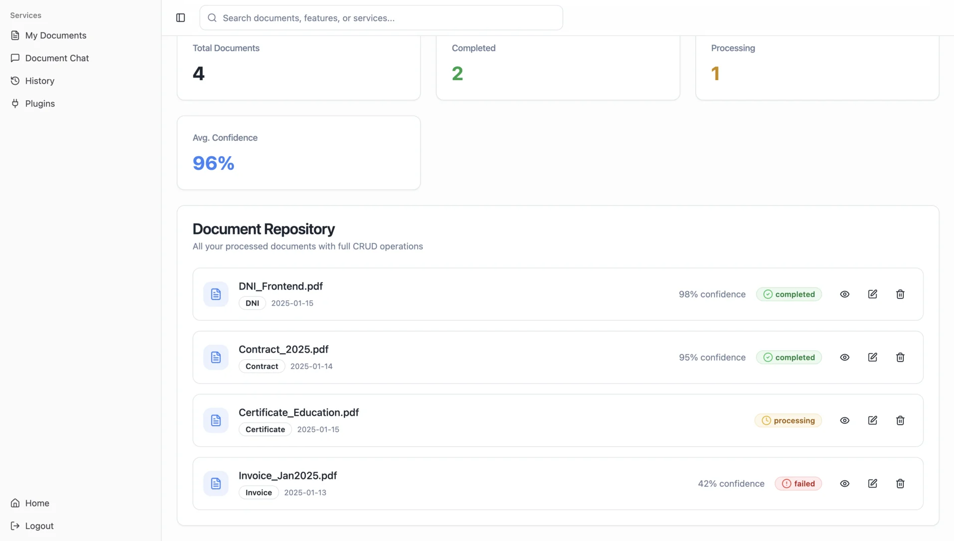 Document Scanner Interfaz - Imagen 1